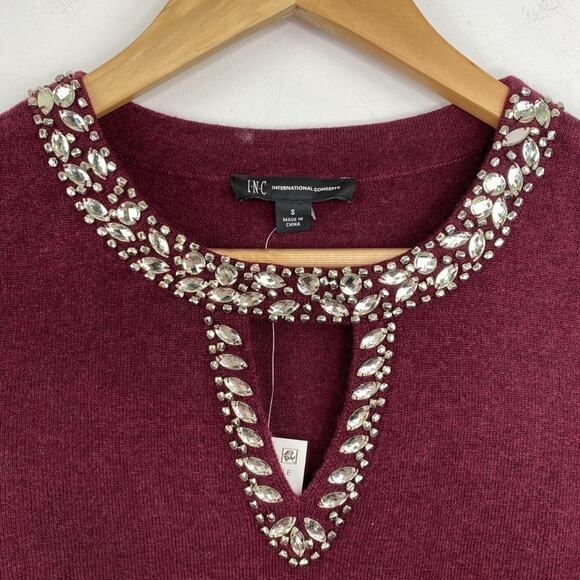 INC International Concepts Embellished Sweater S - Picture 4 of 9